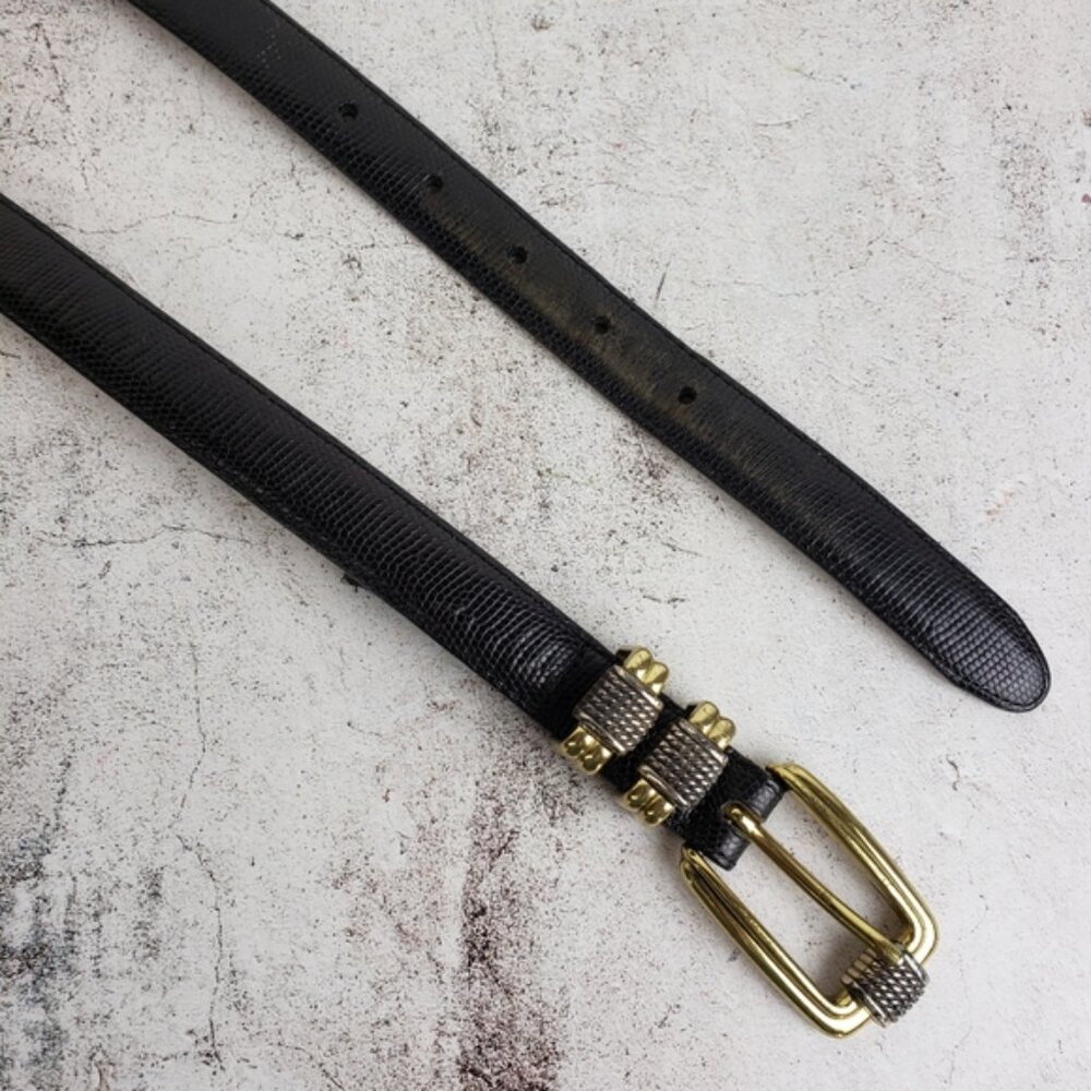 Vintage Brighton Classics Skinny Leather Belt Black size 30/ M
